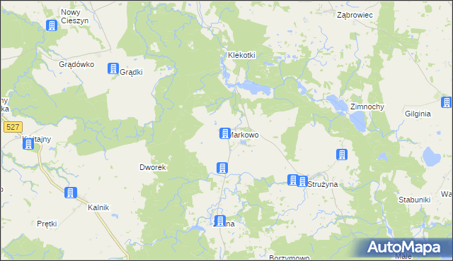 mapa Markowo gmina Morąg, Markowo gmina Morąg na mapie Targeo