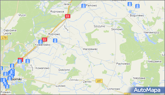 mapa Marszewiec, Marszewiec na mapie Targeo