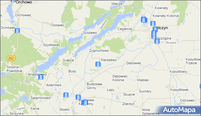 mapa Marszewo gmina Kleczew, Marszewo gmina Kleczew na mapie Targeo