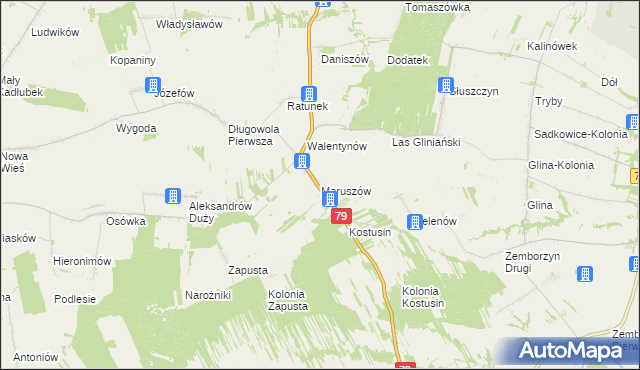 mapa Maruszów gmina Lipsko, Maruszów gmina Lipsko na mapie Targeo