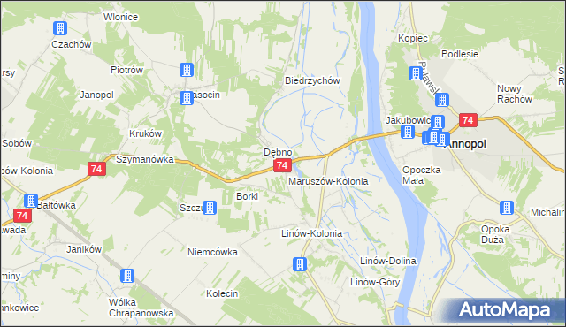 mapa Maruszów gmina Ożarów, Maruszów gmina Ożarów na mapie Targeo