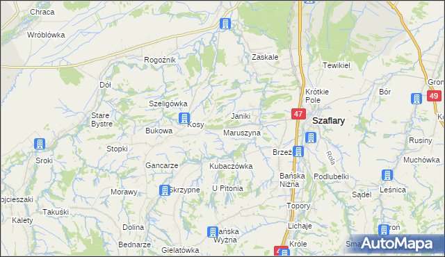 mapa Maruszyna, Maruszyna na mapie Targeo