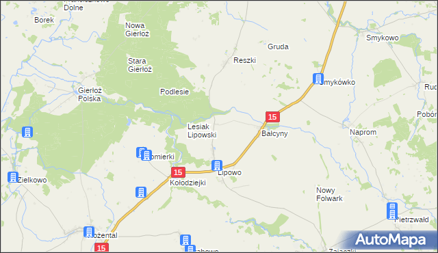 mapa Marynowo gmina Ostróda, Marynowo gmina Ostróda na mapie Targeo