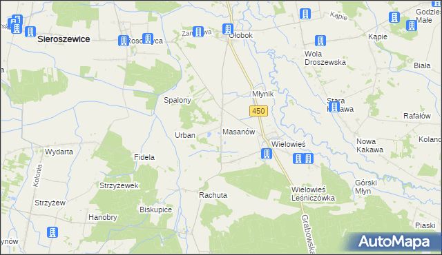mapa Masanów, Masanów na mapie Targeo