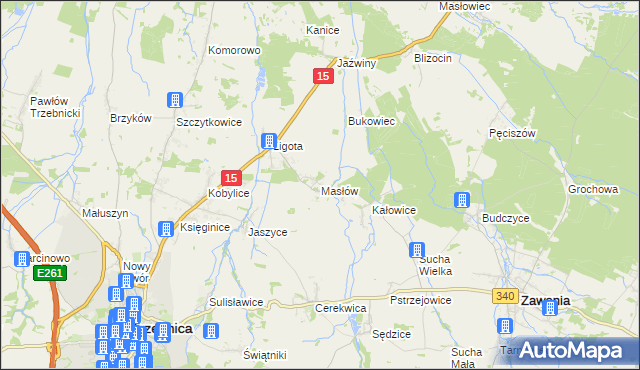 mapa Masłów, Masłów na mapie Targeo