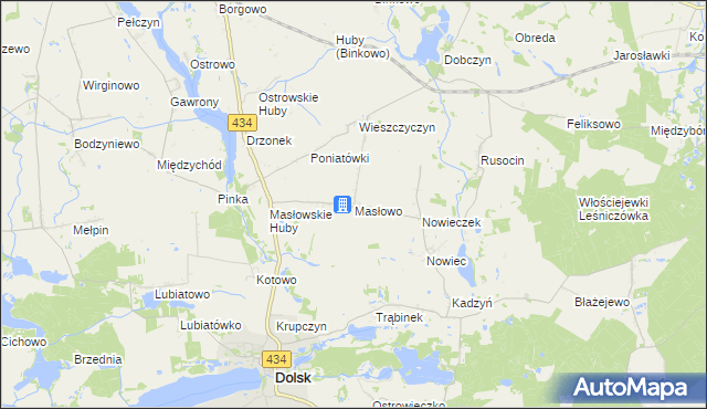 mapa Masłowo gmina Dolsk, Masłowo gmina Dolsk na mapie Targeo