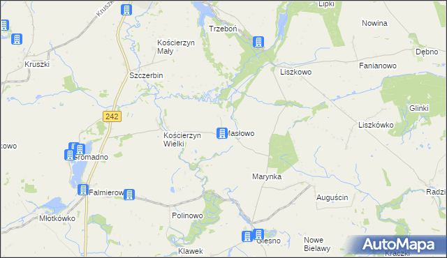 mapa Masłowo gmina Wyrzysk, Masłowo gmina Wyrzysk na mapie Targeo