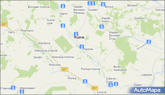 mapa Maszów, Maszów na mapie Targeo