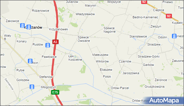 mapa Mateuszew, Mateuszew na mapie Targeo