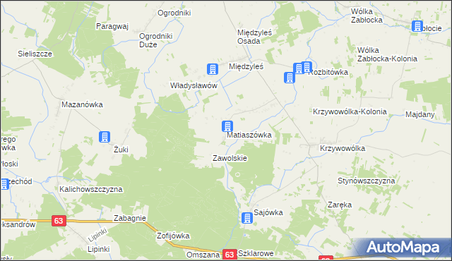 mapa Matiaszówka, Matiaszówka na mapie Targeo