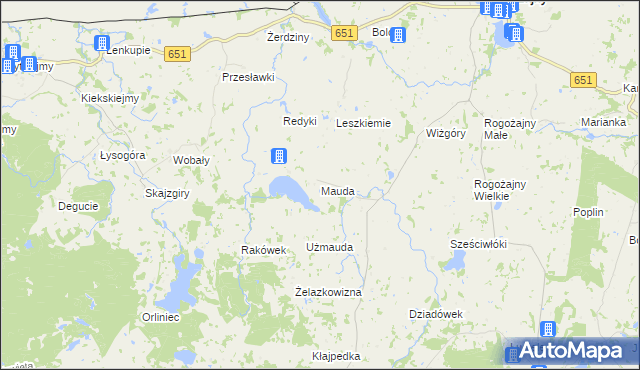 mapa Mauda, Mauda na mapie Targeo