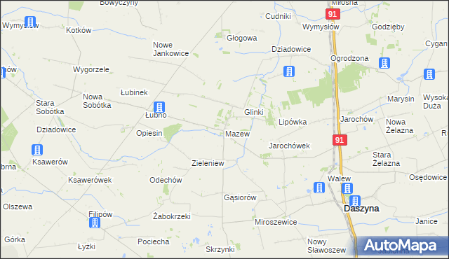 mapa Mazew, Mazew na mapie Targeo