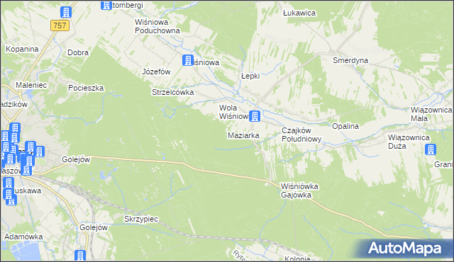 mapa Maziarka gmina Staszów, Maziarka gmina Staszów na mapie Targeo