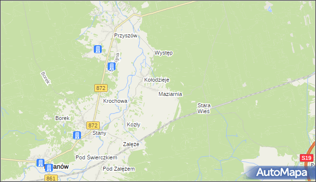 mapa Maziarnia gmina Bojanów, Maziarnia gmina Bojanów na mapie Targeo