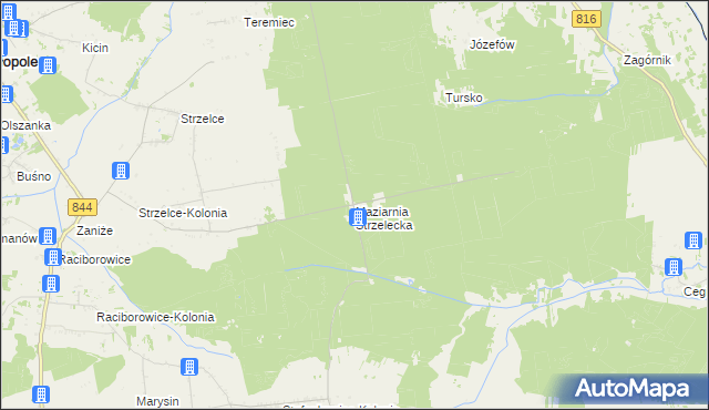 mapa Maziarnia Strzelecka, Maziarnia Strzelecka na mapie Targeo