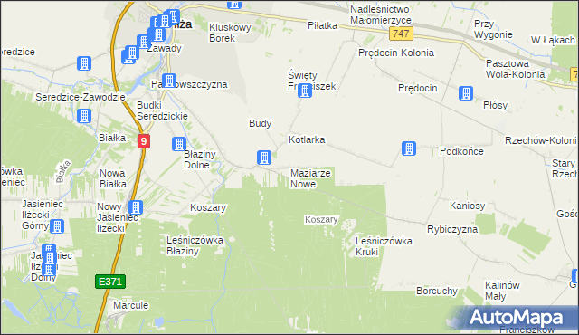 mapa Maziarze Nowe, Maziarze Nowe na mapie Targeo