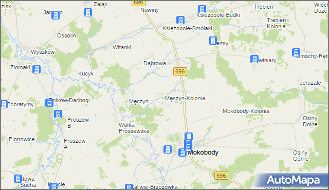 mapa Męczyn-Kolonia, Męczyn-Kolonia na mapie Targeo