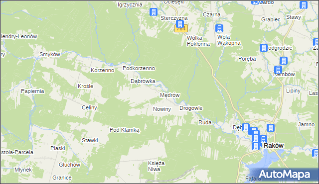 mapa Mędrów, Mędrów na mapie Targeo