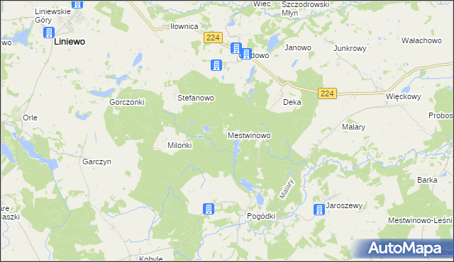 mapa Mestwinowo, Mestwinowo na mapie Targeo