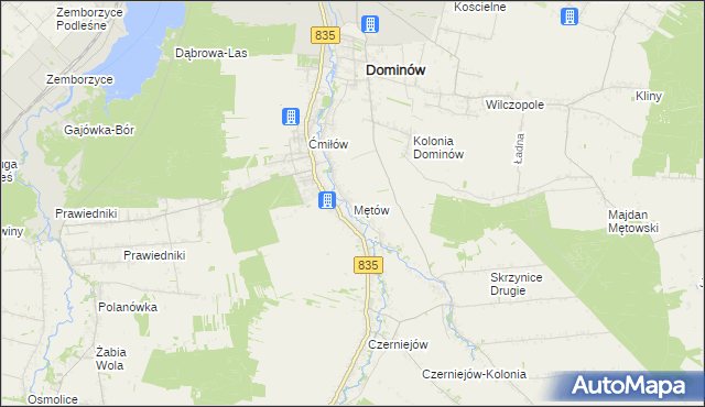 mapa Mętów, Mętów na mapie Targeo