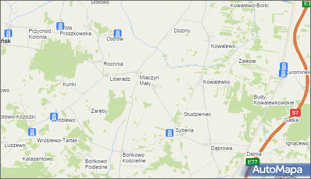 mapa Miączyn Duży, Miączyn Duży na mapie Targeo