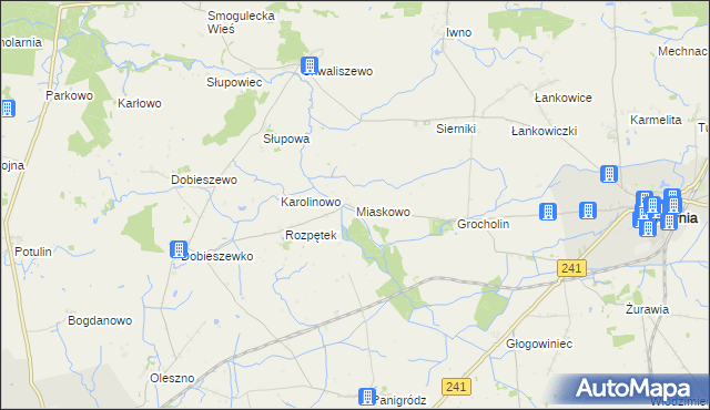 mapa Miaskowo, Miaskowo na mapie Targeo