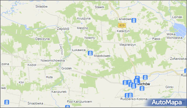 mapa Miastkówek, Miastkówek na mapie Targeo