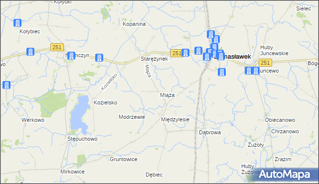 mapa Miąża, Miąża na mapie Targeo