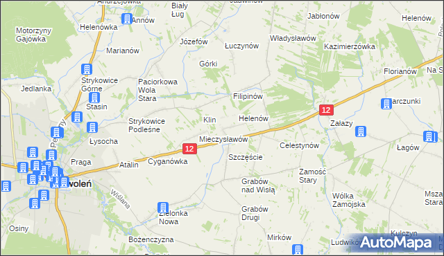 mapa Michalin gmina Zwoleń, Michalin gmina Zwoleń na mapie Targeo