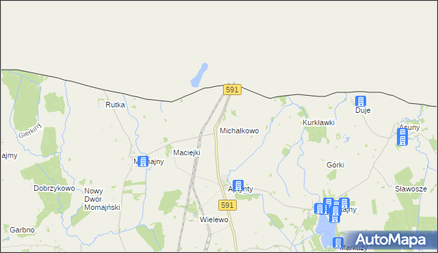 mapa Michałkowo gmina Barciany, Michałkowo gmina Barciany na mapie Targeo