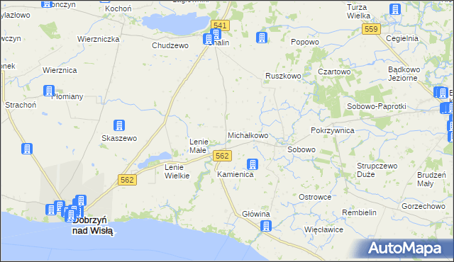 mapa Michałkowo gmina Dobrzyń nad Wisłą, Michałkowo gmina Dobrzyń nad Wisłą na mapie Targeo