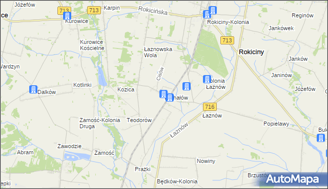 mapa Michałów gmina Rokiciny, Michałów gmina Rokiciny na mapie Targeo