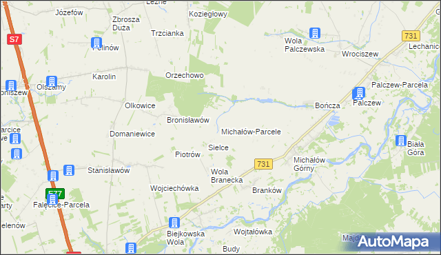 mapa Michałów-Parcele, Michałów-Parcele na mapie Targeo