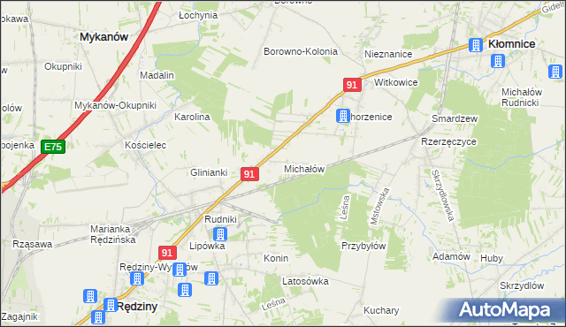 mapa Michałów Rudnicki, Michałów Rudnicki na mapie Targeo
