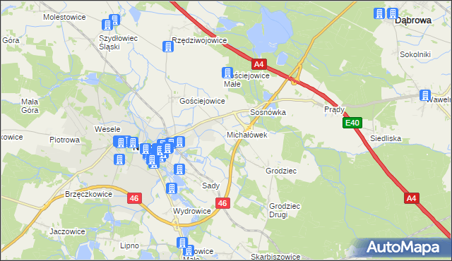 mapa Michałówek gmina Niemodlin, Michałówek gmina Niemodlin na mapie Targeo