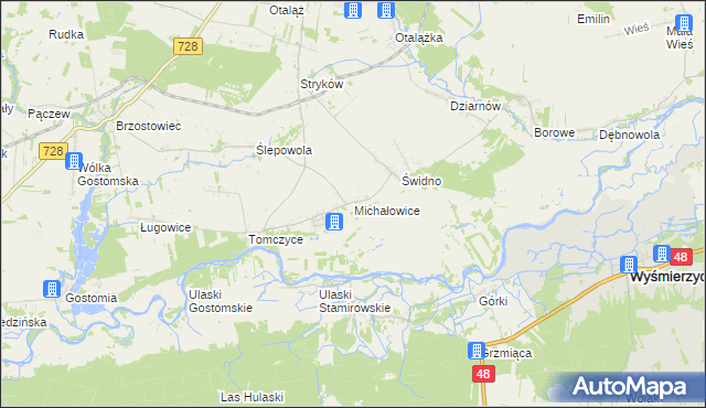 mapa Michałowice gmina Mogielnica, Michałowice gmina Mogielnica na mapie Targeo