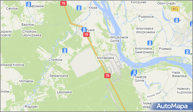 mapa Michałówka gmina Kozienice, Michałówka gmina Kozienice na mapie Targeo