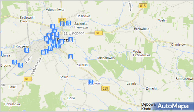 mapa Michałówka gmina Parczew, Michałówka gmina Parczew na mapie Targeo