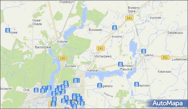 mapa Micharzewo, Micharzewo na mapie Targeo