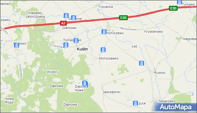 mapa Michorzewko, Michorzewko na mapie Targeo