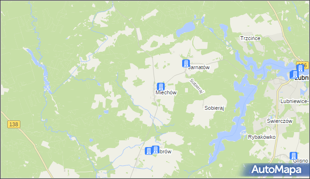 mapa Miechów gmina Sulęcin, Miechów gmina Sulęcin na mapie Targeo