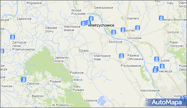 mapa Miechowice Małe, Miechowice Małe na mapie Targeo