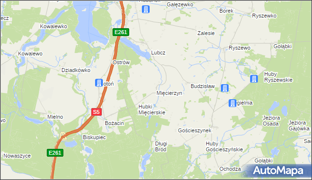 mapa Mięcierzyn, Mięcierzyn na mapie Targeo
