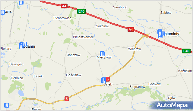 mapa Mieczków gmina Kostomłoty, Mieczków gmina Kostomłoty na mapie Targeo