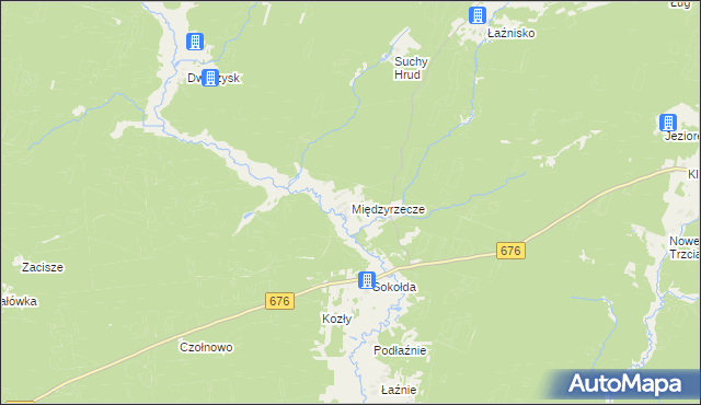 mapa Międzyrzecze gmina Supraśl, Międzyrzecze gmina Supraśl na mapie Targeo