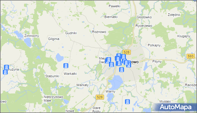 mapa Miejski Dwór, Miejski Dwór na mapie Targeo