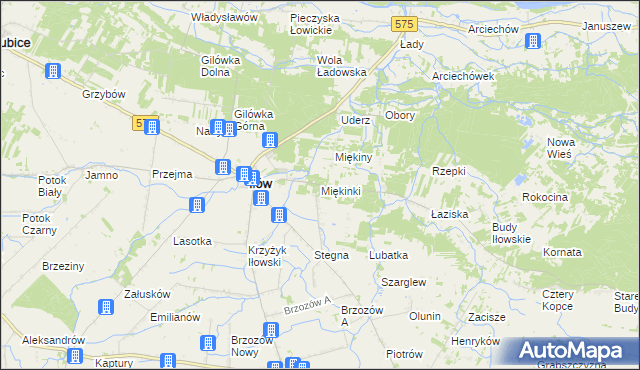 mapa Miękinki, Miękinki na mapie Targeo