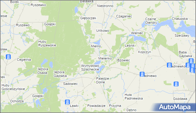 mapa Mielenko gmina Mogilno, Mielenko gmina Mogilno na mapie Targeo