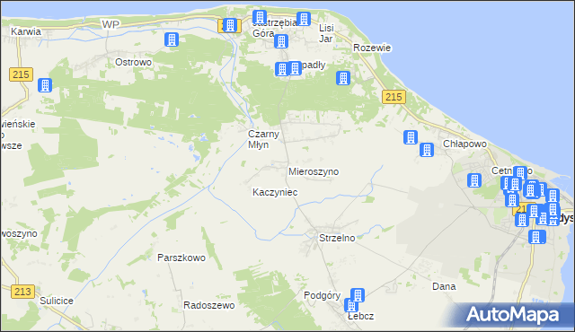 mapa Mieroszyno, Mieroszyno na mapie Targeo