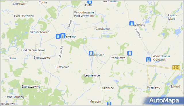 mapa Mierucin gmina Sośno, Mierucin gmina Sośno na mapie Targeo